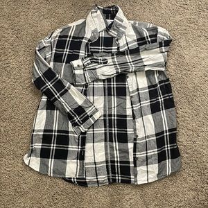 Black, gray, and white flannel